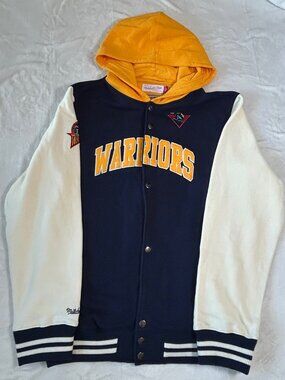 Golden State Warriors Courtside Fleece Hooded Jacket by Mitchell & Ness - XL